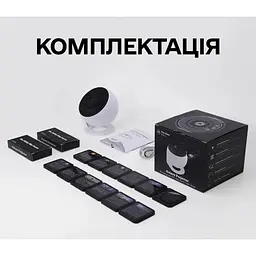 Дитячий нічник проектор зоряного неба + 12 картриджів Galaxy Projector мережевий світильник нічний для дітей спальні з проекцією планетарій для спальні нічник зоряне небо дитячий Білий - мініатюра 12