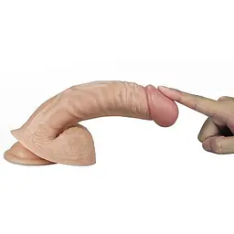Реалістичний фалос на присосці LoveToy Real Extreme Dildo, 18х4 см (тілесний) - мініатюра 2
