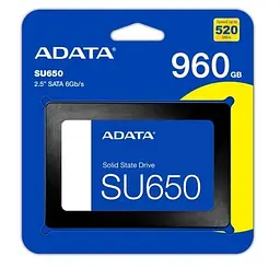 Твердотільний накопичувач SSD Adata 960Gb, Ultimate SU650, SATA3, 2.5", 3D TLC, 520/450 МБ/с ADATA teh0019732 - мініатюра 2