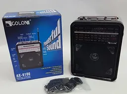 Радіоприймач колонка Golon RX-9100 з ліхтариком Коричневий - мініатюра 2