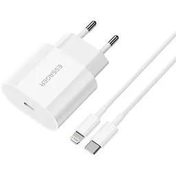Мережевий зарядний пристрій Essager Vanjane 20W USB-C White + кабель Lightning (EFJB02-XBL02-T)