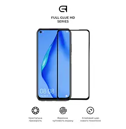 Захисне скло для HUAWEI P40 lite, Full Glue HD, 2.5D, повністю прозоре, на весь екран, глянцеве, загартоване 9H, повне проклеювання по всій поверхні, з чорною рамкою, протиударне, кришталево чітке зображення, ArmorStandart (ARM58289) - мініатюра 2