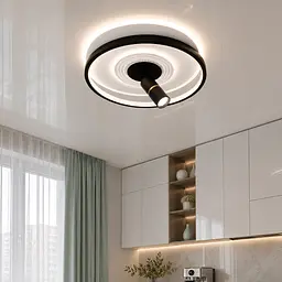 Сучасна LED-люстра Diasha 5531WH+BK dimmer білий + чорний, 64 Вт, з пультом і димером, 47 см