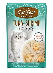 Корм вологий в желе для котів Cat Fest тунець з креветкою 70г