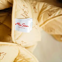 Ковдра вовняна MirSon Gold Camel №024, зимова, 110x140 см, кремова - мініатюра 8