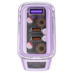 МЗП Acefast A45 Exploration series PD65W GaN (1USB-A/2C) Purple alfalfa - мініатюра 2