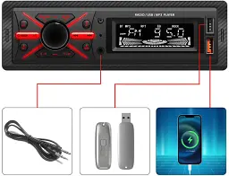 Автомагнітола Carwales 950 з USB та FM-радіо для автомобіля Чорний - мініатюра 3