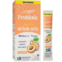 Пробіотичний напій Enzymedica Probiotic Drink Mix 50 млрд КУО смак персика 20 стіків по 2 г