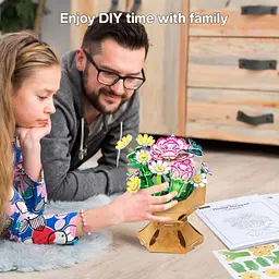 Тривимірна головоломка-конструктор Cubic Fun Flower Bouquet Carnation Букет квітів Гвоздики (W3300h) - мініатюра 6
