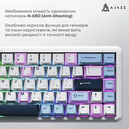 Клавіатура бездротова Ajazz AK680 Max (8+8K) Magnetic Switch White (AK680-M-BWD-A) - мініатюра 3