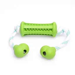 Іграшка для закладки ласощів з мотузкою Derby Rubber Dog Chew Toy Stick, Small Зелений