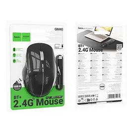 Комп'ютерна миша Hoco GM40 Dixon RGB dual-mode wireless mouse(rechargeable version) Чорний - мініатюра 2