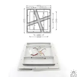 Керована світлодіодна люстра AERO 70W 4S-455x455x57-WHITE-220-IP20 ESLLSE - мініатюра 7