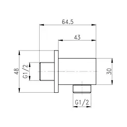 Підключення для шланга Qtap Spojeni прямокутне QT809810842857NB Black matt, Чорний матовий - мініатюра 2
