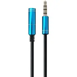 Кабель-подовжувач звуковий Maxxter 3.5 мм 4-pin F - 3.5 мм 4-pin M 1 м чорний (A-3434-1M)