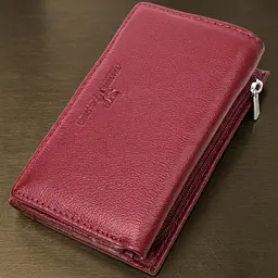 Шкіряний жіночий гаманець у три складання ST Leather 22489 бордовий