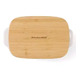 Форма для випічки з кришкою KitchenAid керамогранітна 31,2x18,8x7,2 см 1,9 л кремовий колір (CC006107-001) - мініатюра 3