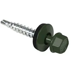 Саморізи даховий КРЕПТЕХ 4,8 х 35 болотний 250шт зі свердлом RAL 6020 SDS