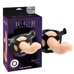 Страпон з O-ring кріпленням, 19х4 см RGB Sex Harness Slim G Dong
