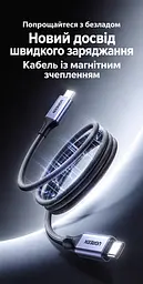 Кабель UGREEN L520 магнітний USB-C - USB-C PD 100 Вт 1 м темно-сірий (55517) - мініатюра 10