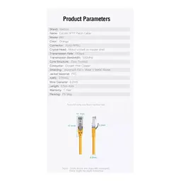 Патч-корд Vention 0.3 м, S/FTP Cat. 6a RJ-45 жовтий (IBHYAA) - мініатюра 6
