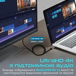 Кабель Promate DisplayPort-HDMI V 1.2 2 м (prolink-dp200.black) - мініатюра 3