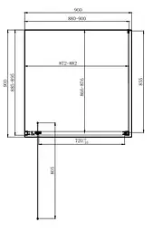 Душова кабіна Dusel DL198 + DL196 Chrome 900x900x1900, Хром, Універсальна, прозорий, хром, 90x90 - мініатюра 2