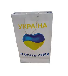 Пакет подарунковий "Патріотичний" 5044 кольоровий, великий вертикальний 39 х 25 х 8см Вид 5