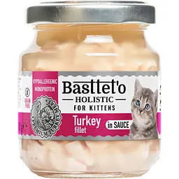 Вологий корм для кошенят Basttet'o Holistic шматочки філе індички в соусі 130 г
