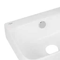 Умивальник Qtap Tern підвісний прямокутний права 450x260x155 мм White + донний клапан PU02O, Білий - мініатюра 5