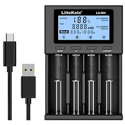 Зарядний пристрій LiitoKala Lii-M4, 4x(Lion/NiMH/NiCd), Power Bank, discharge function, display - мініатюра 6