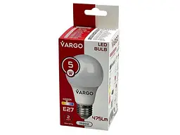 Лампа світлодіодна VARGO 5W E27 4000K A60 220V 50Hz V-111202
