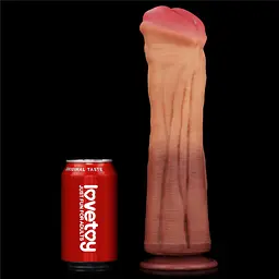 Фалоімітатор LoveToy Dual Layered Silicone Cock 12" 30 см коричневий - мініатюра 6