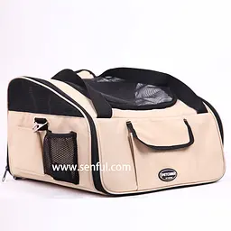 Автокрісло для собак SENFUL Pet Car Seat Carrier бежеве