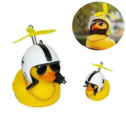 Качечка в машину з окулярами Red Broken Duck Білий шолом із зіркою качка на торпеду - мініатюра 2