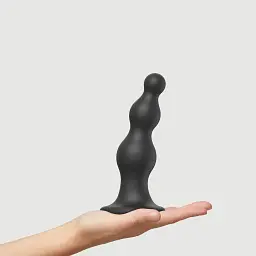Насадка для страпону Strap-On-Me Dildo Plug Beads Black XXL - мініатюра 5