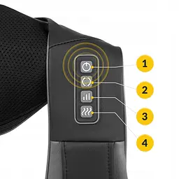 Накидка-масажер 4FIZJO Shiatsu Pro+ для шиї та спини 4FJ0564 Black/Grey (P-5907739319067) - мініатюра 15