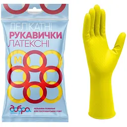 Рукавички латексні господарські Добра Господарочка, делікатні, розмір М (4820086521970) - мініатюра 2