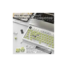 Клавіатура Attack Shark X86 RGB Wireless/Bluetooth/USB UA Starlight White (X86SW_AS) - мініатюра 8