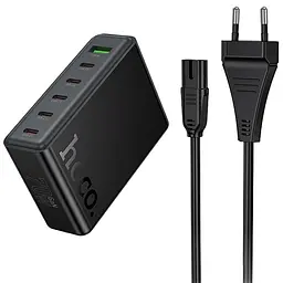 Мережевний зарядний пристрій Hoco C152A Modern PD70W 6in1 5USB-C і 1USB-A Black