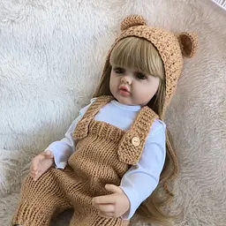 Реалістична Кукла Реборн 55 см повністю вінілова Doll Reborn Baby К0100326 - мініатюра 2