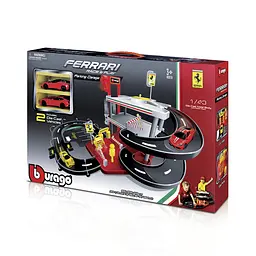 Ігровий набір - ГАРАЖ FERRARI (3 рівні, 2 машинки 1:43) Bburago 18-31204 - мініатюра 5