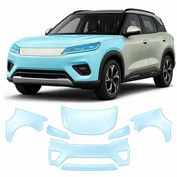 Антигравійна захисна бронеплівка за лекалами для BYD Yuan Up (Atto 2) I 2024- передня частина авто (капот бампер крила))