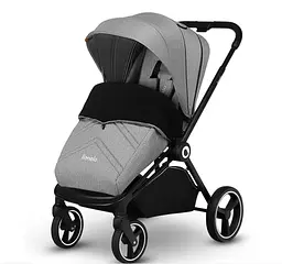 Універсальна коляска 2 в 1 Lionelo Mika Grey Stone, сіра (LO-MIKA 2IN1 GREY STONE) - мініатюра 4
