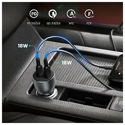 Автомобільний адаптер - зарядний пристрій швидкий Ugreen CD213 2*USB-C 40 W (70594) - мініатюра 5