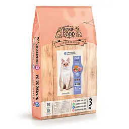 Сухий корм Home Food для дорослих котів Ягня та лосось CAT ADULT З чутливим травленням 3 кг