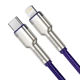 Кабель Baseus Cafule Series Metal Cable Type-C to Lightning PD 20W 1m CATLJK-A05 Purple - мініатюра 2