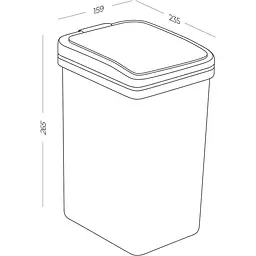 Відро для сміття MBM My Home з кришкою 6 л сіре (BIN-04 6L GRAY) - мініатюра 3