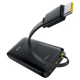 Зовнішній акумулятор Baseus Bipow 2 Digital Display Power Bank With Built-in USB-C Cable 10000mah 20W Cluster Black (P10077101113-00) - мініатюра 3