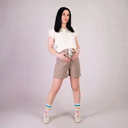Шорти для вагітних з високим поясом на животик Tiana Style розмір 50/52 Бежевий